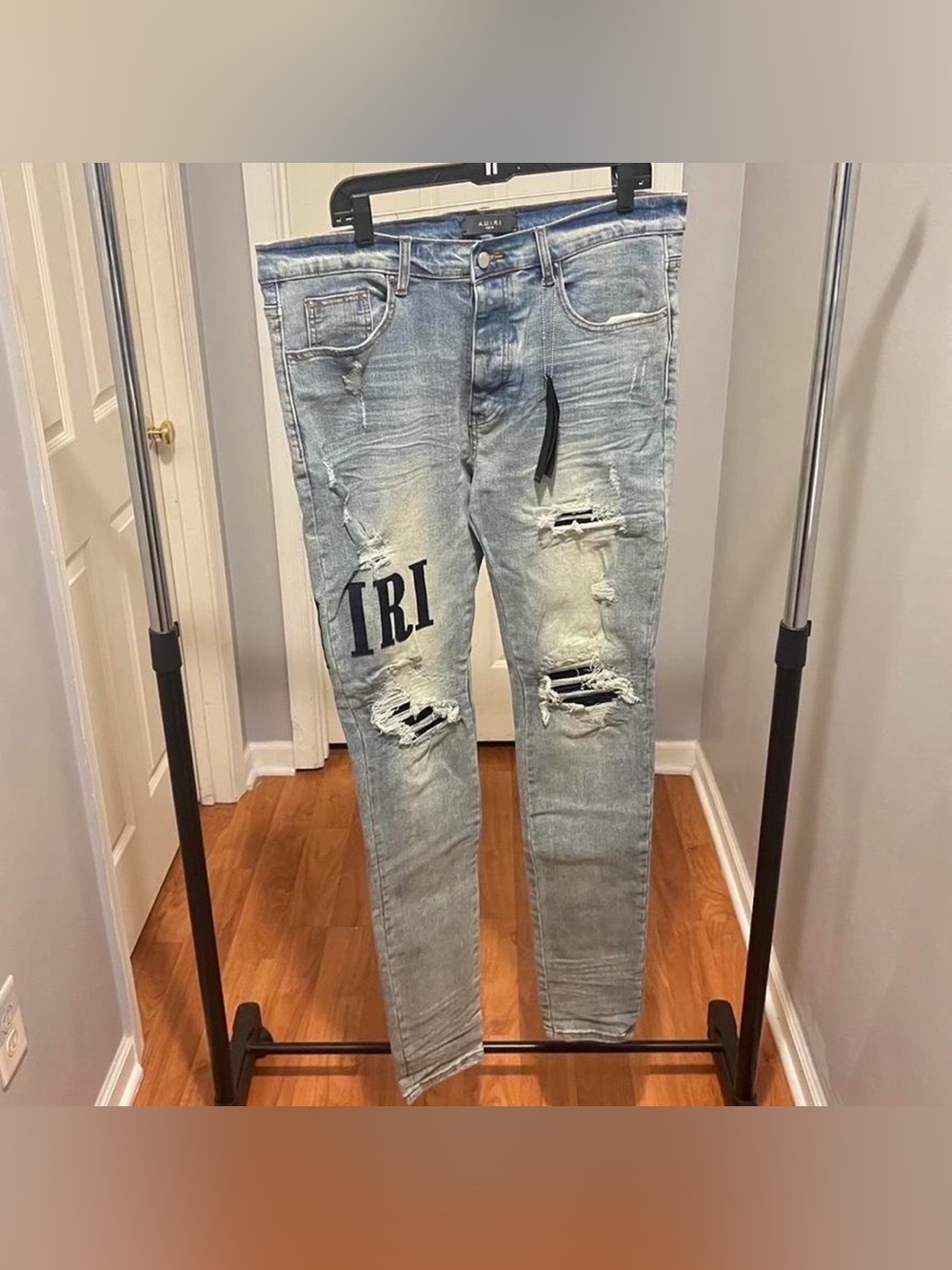 Amiri DENIM APPLIQUE LOGO JEAN - CLAY INDIGO size 34